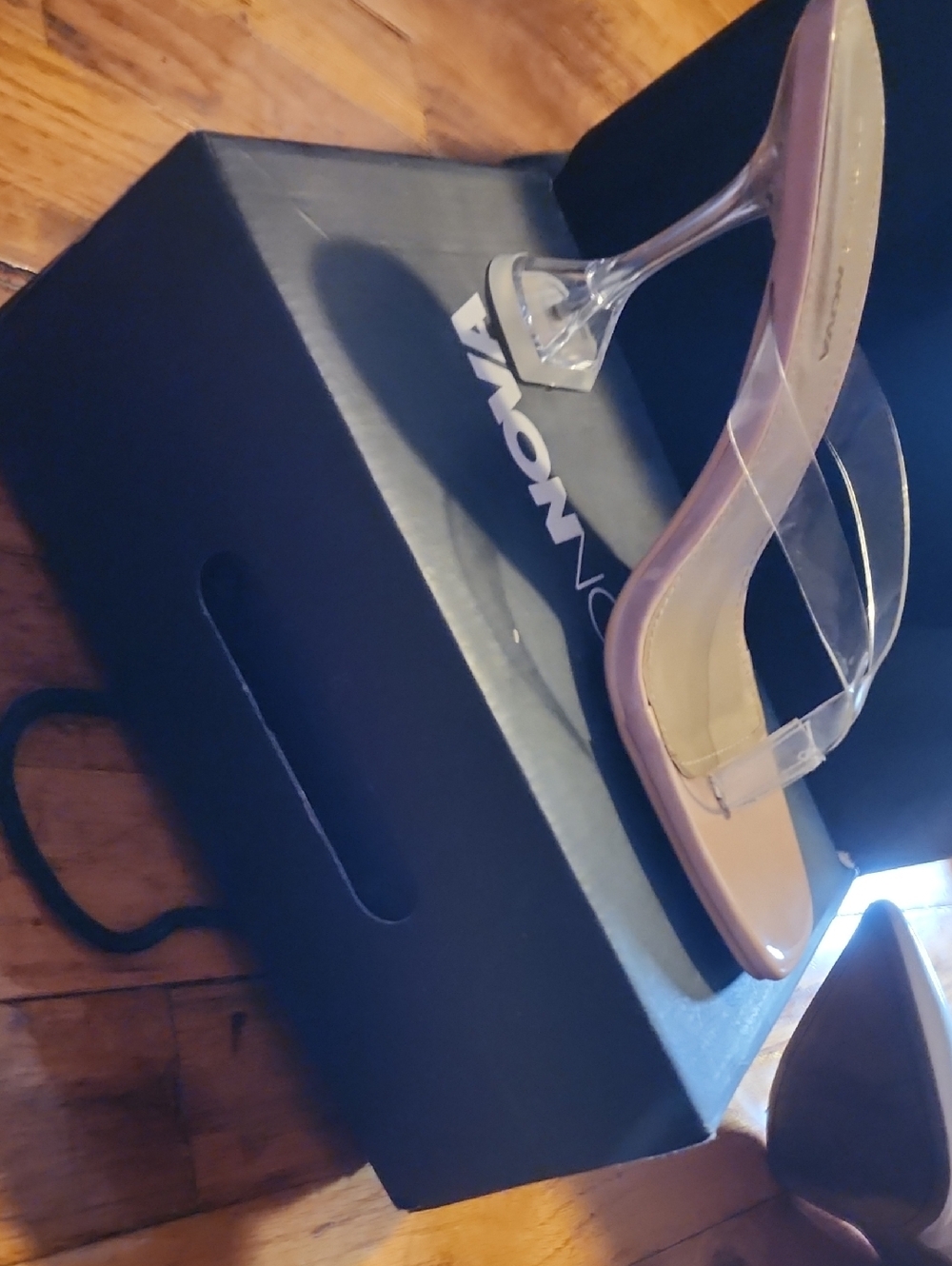 Fashion Nova Jalen Clarity Heeled Sandals in Nude